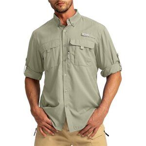 Men's Sun Protection Fishing Shirts Long Sleeve Travel Work Shirts for Men